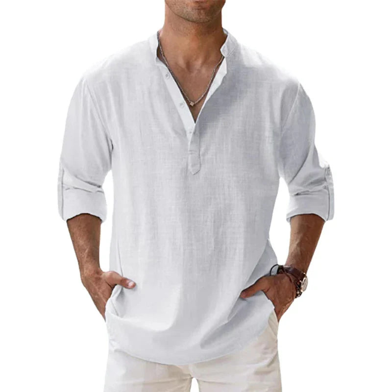 Jonas | Linen V-neck Shirt
