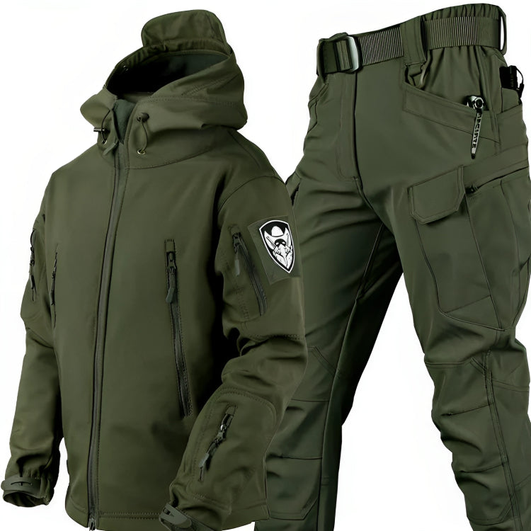 Men’s Tactical Windbreaker and Pants Set – Weather-Resistant Outdoor Outfit with Multiple Pockets