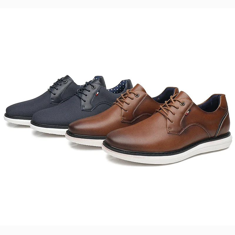 Breathable Leather Oxford Shoes – Classic Lace-Up Men’s Dress Shoes