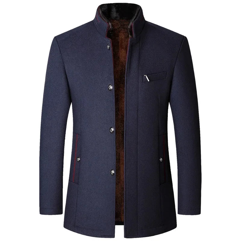 Men’s Cashmere Trench Coat – Luxury Long Winter Overcoat