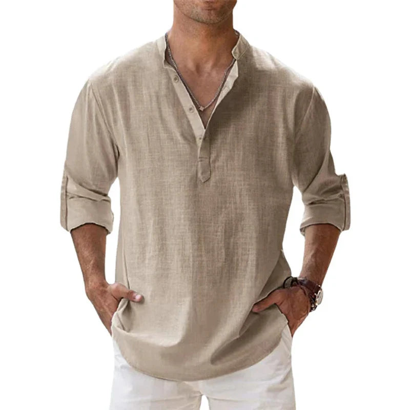 Jonas | Linen V-neck Shirt