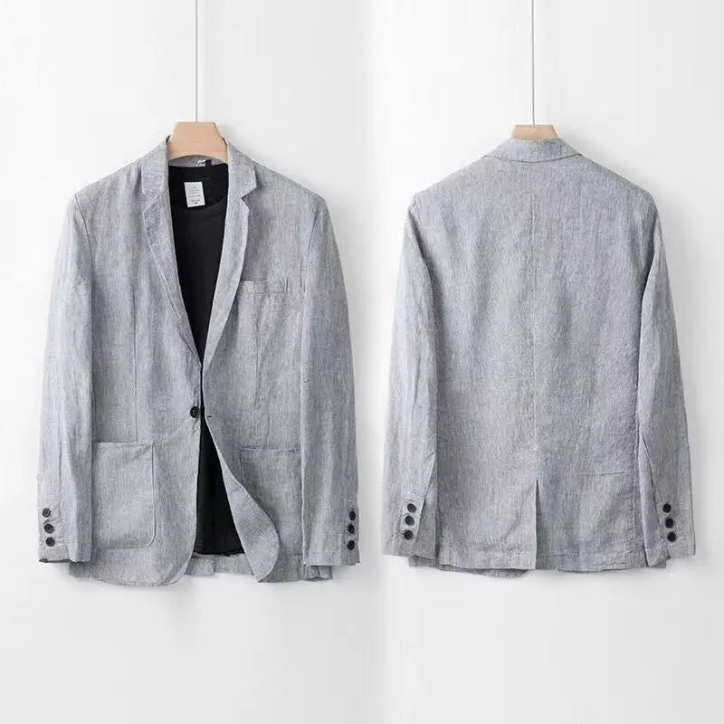 Linen Suit for Men – Lightweight Two-Piece Set with Jacket and Trousers