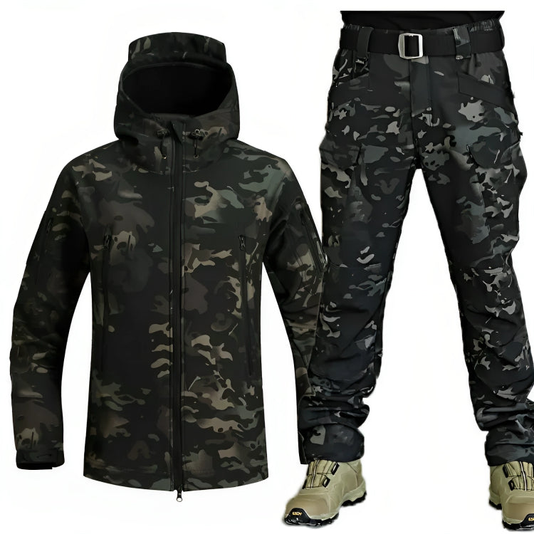 Men’s Tactical Windbreaker and Pants Set – Weather-Resistant Outdoor Outfit with Multiple Pockets