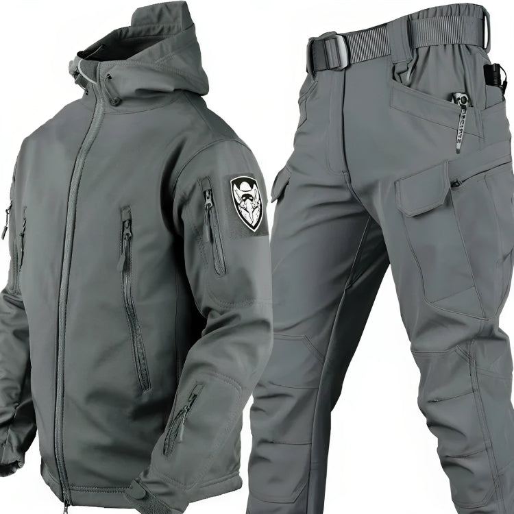 Men’s Tactical Windbreaker and Pants Set – Weather-Resistant Outdoor Outfit with Multiple Pockets