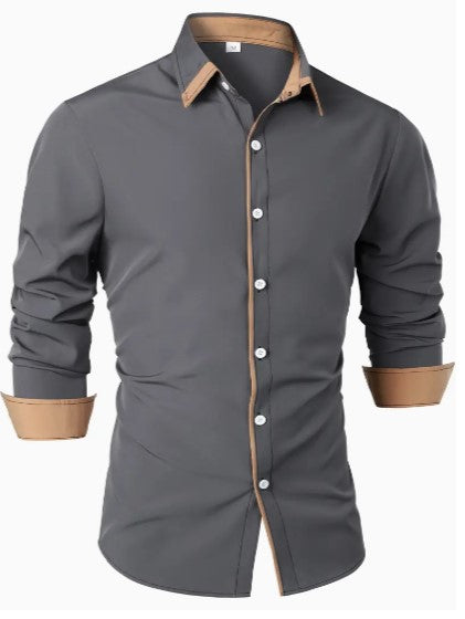 Men's breathable long sleeve casual shirt blouse