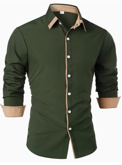 Men's breathable long sleeve casual shirt blouse