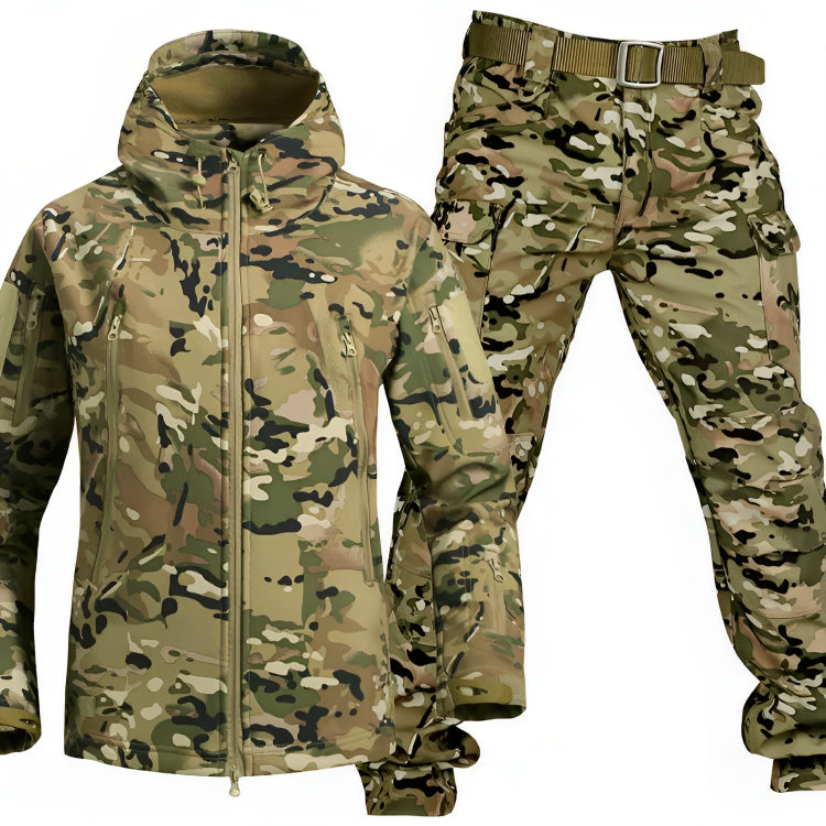 Men’s Tactical Windbreaker and Pants Set – Weather-Resistant Outdoor Outfit with Multiple Pockets
