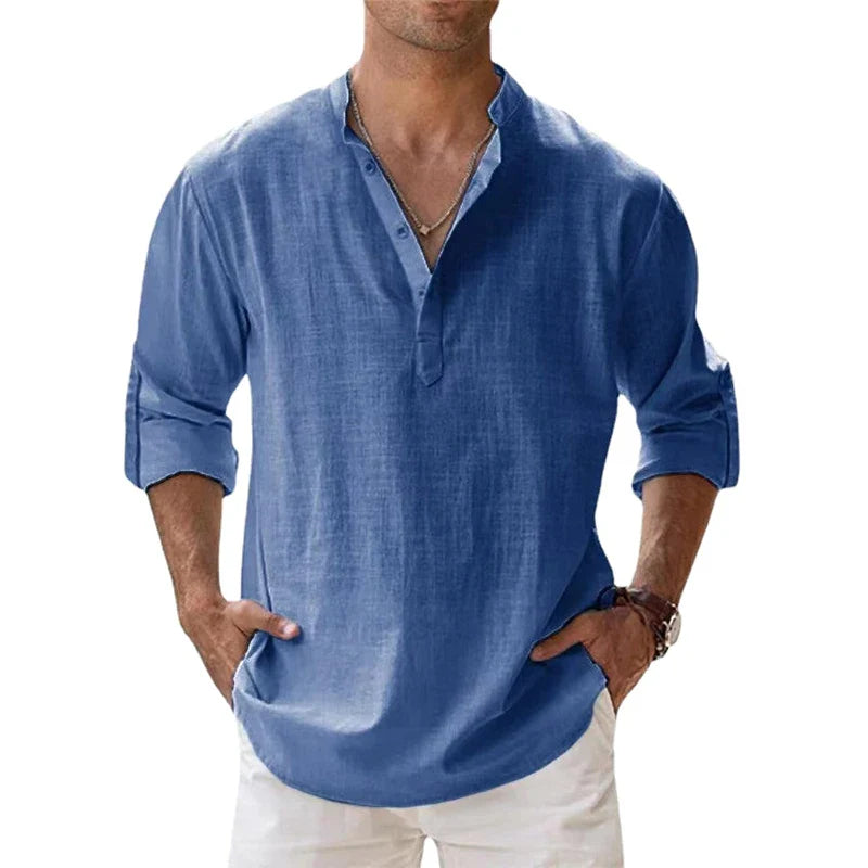 Jonas | Linen V-neck Shirt