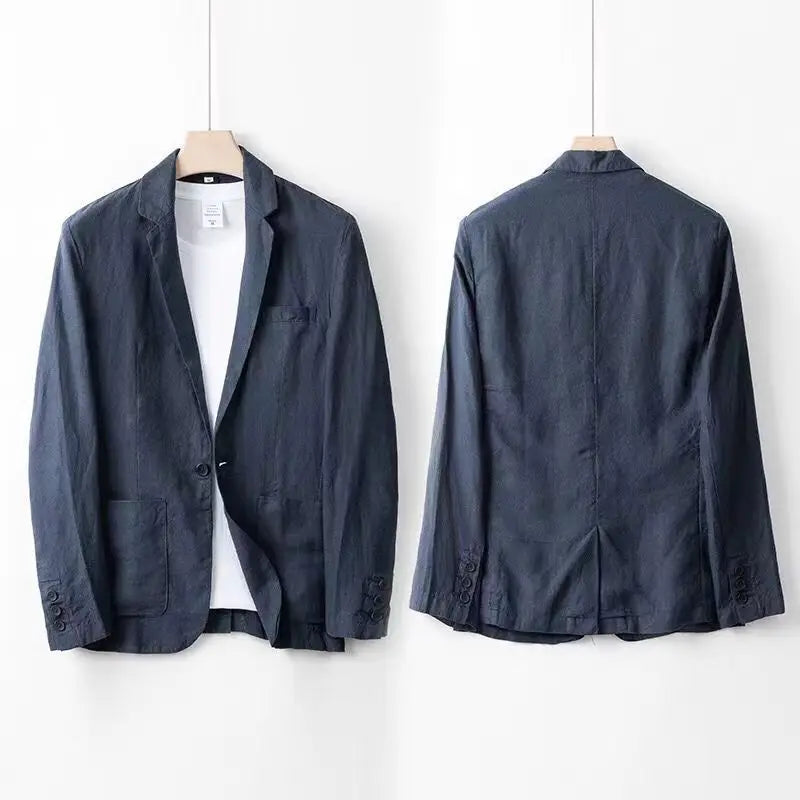 Linen Suit for Men – Lightweight Two-Piece Set with Jacket and Trousers