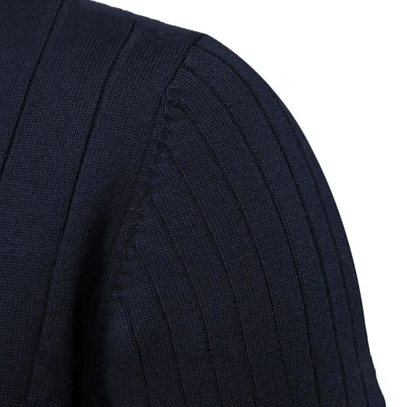 Verri Men’s Half-Zip Turtleneck Sweater – Classic Knit Pullover