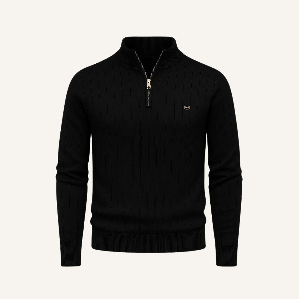 Verri Men’s Half-Zip Turtleneck Sweater – Classic Knit Pullover