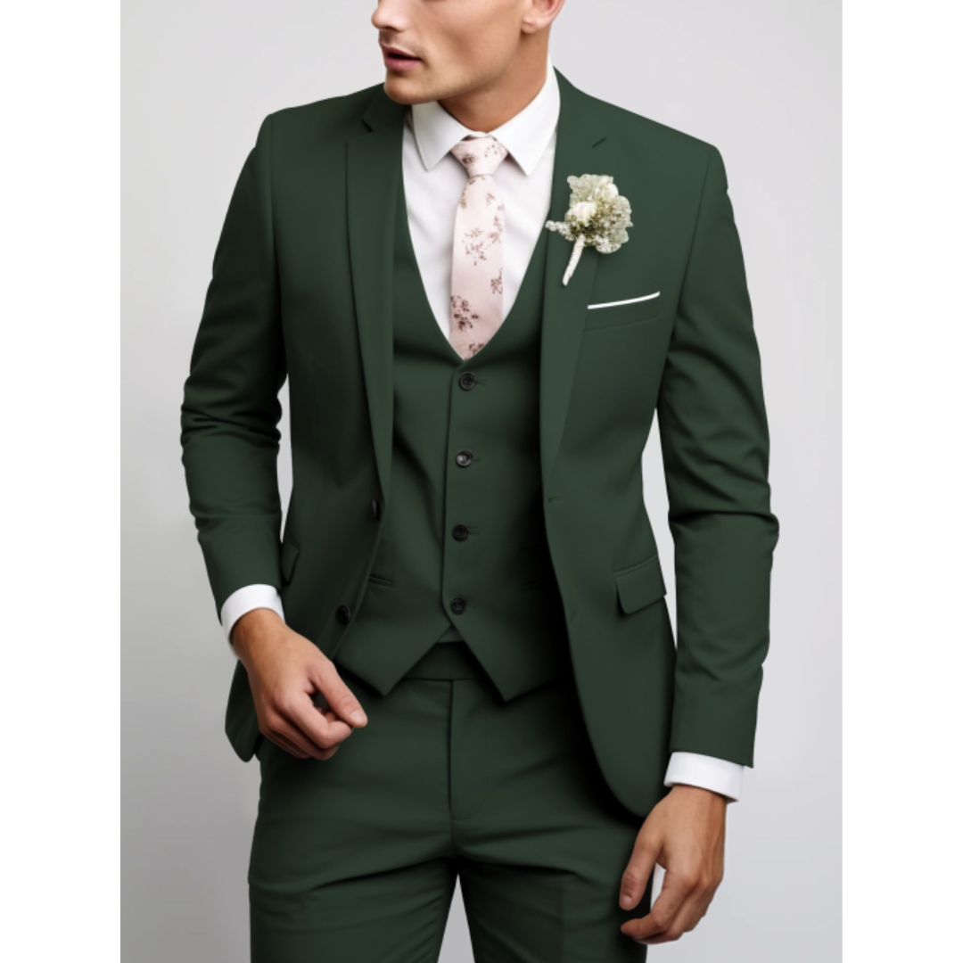 Slim Fit 3-Piece Wedding Guest Suit for Men | Formal & Modern