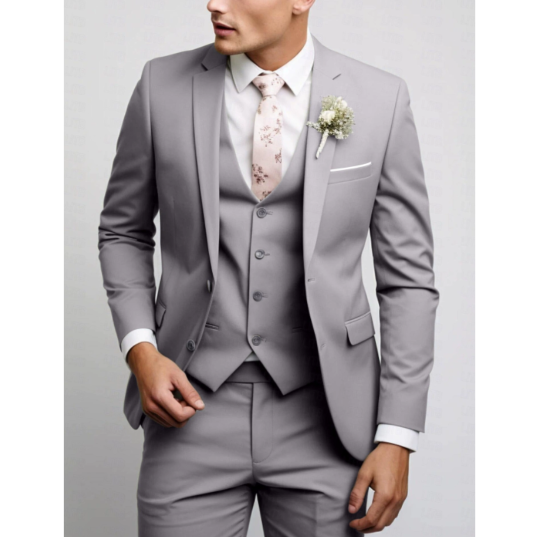 Slim Fit 3-Piece Wedding Guest Suit for Men | Formal & Modern