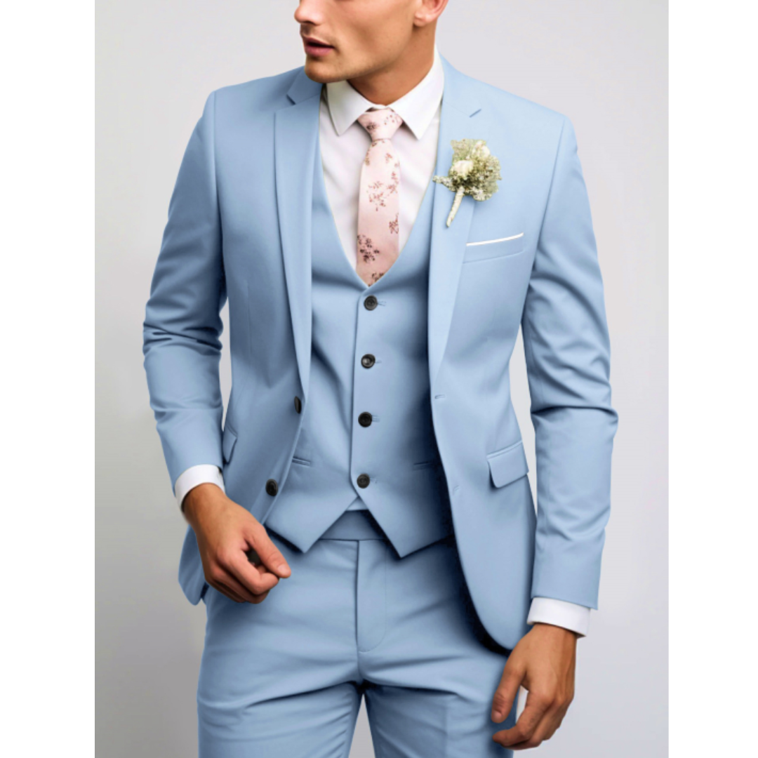 Slim Fit 3-Piece Wedding Guest Suit for Men | Formal & Modern