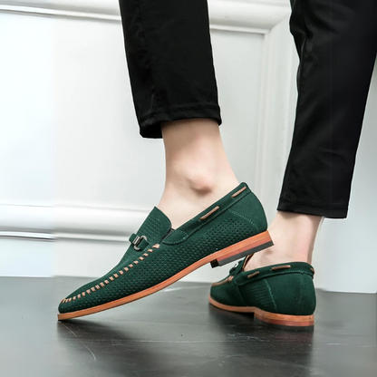 Men's buckled slip-on leather loafers