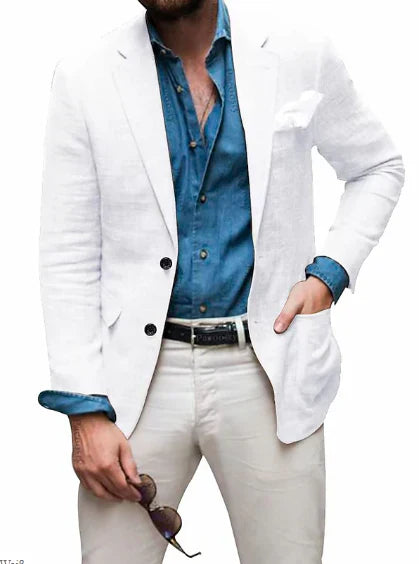 Men’s Luvo Linen Dress Blazer – Casual Lightweight Suit Wear