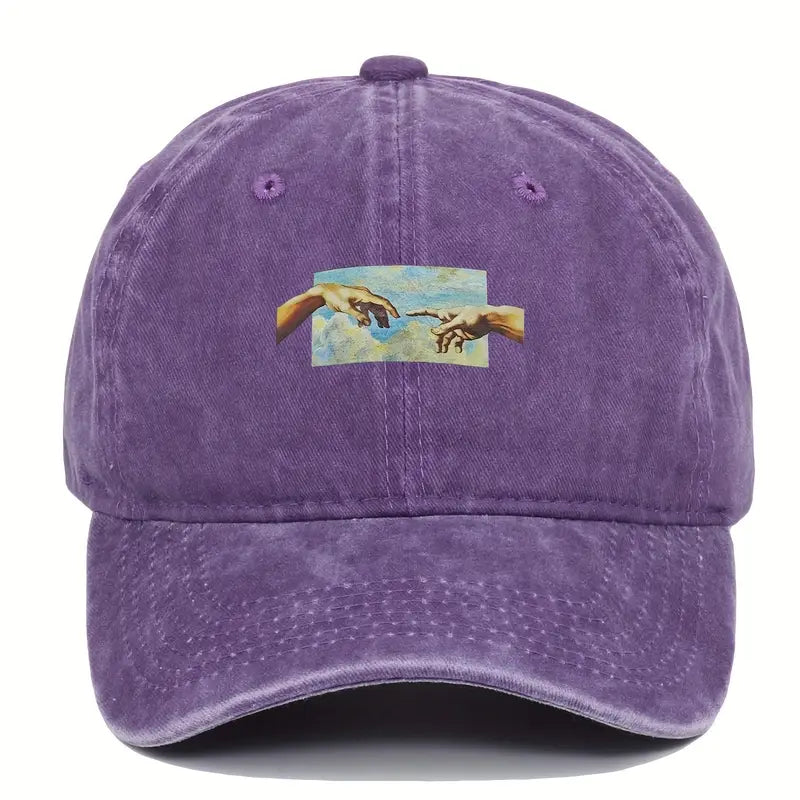 Spraykis | Unisex Vintage Oil Painting Baseball Cap – Adjustable Flag-Themed Embroidered Hat