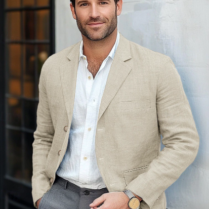 Luvo Men’s Linen Blazer – Lightweight and Breathable