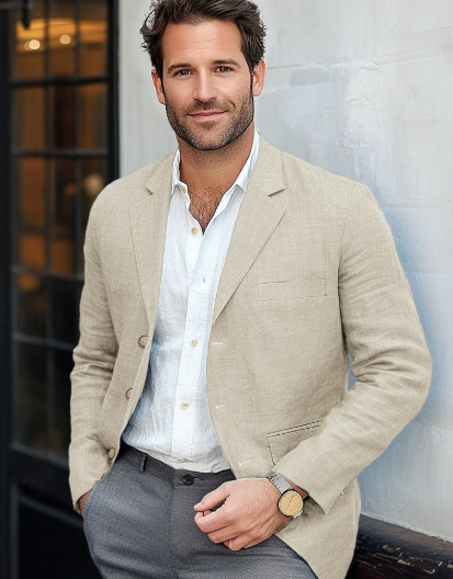 Luvo Men’s Linen Blazer – Lightweight and Breathable