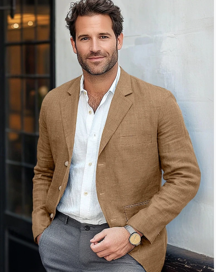 Luvo Men’s Linen Blazer – Lightweight and Breathable
