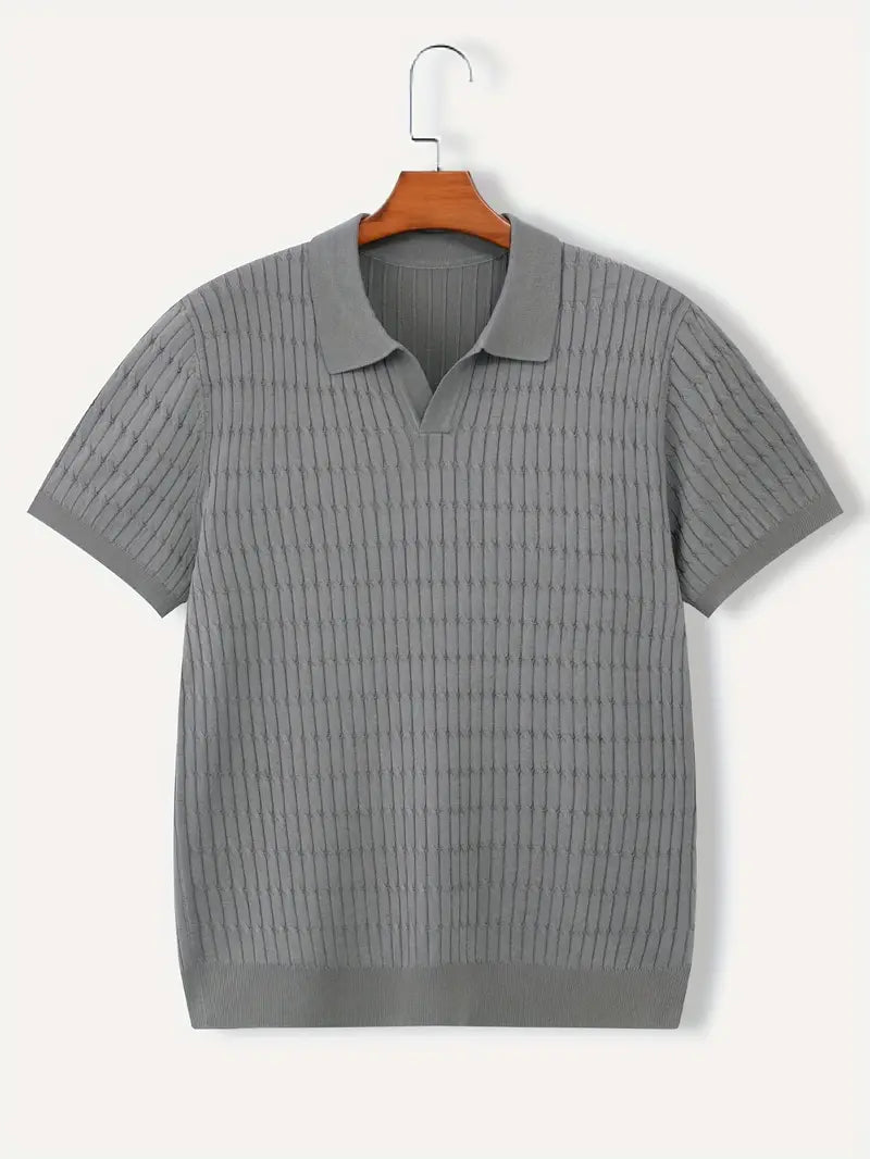 Spraykis | Men's Light Business Knit Polo – Breathable Stretch Fabric, Short Sleeve