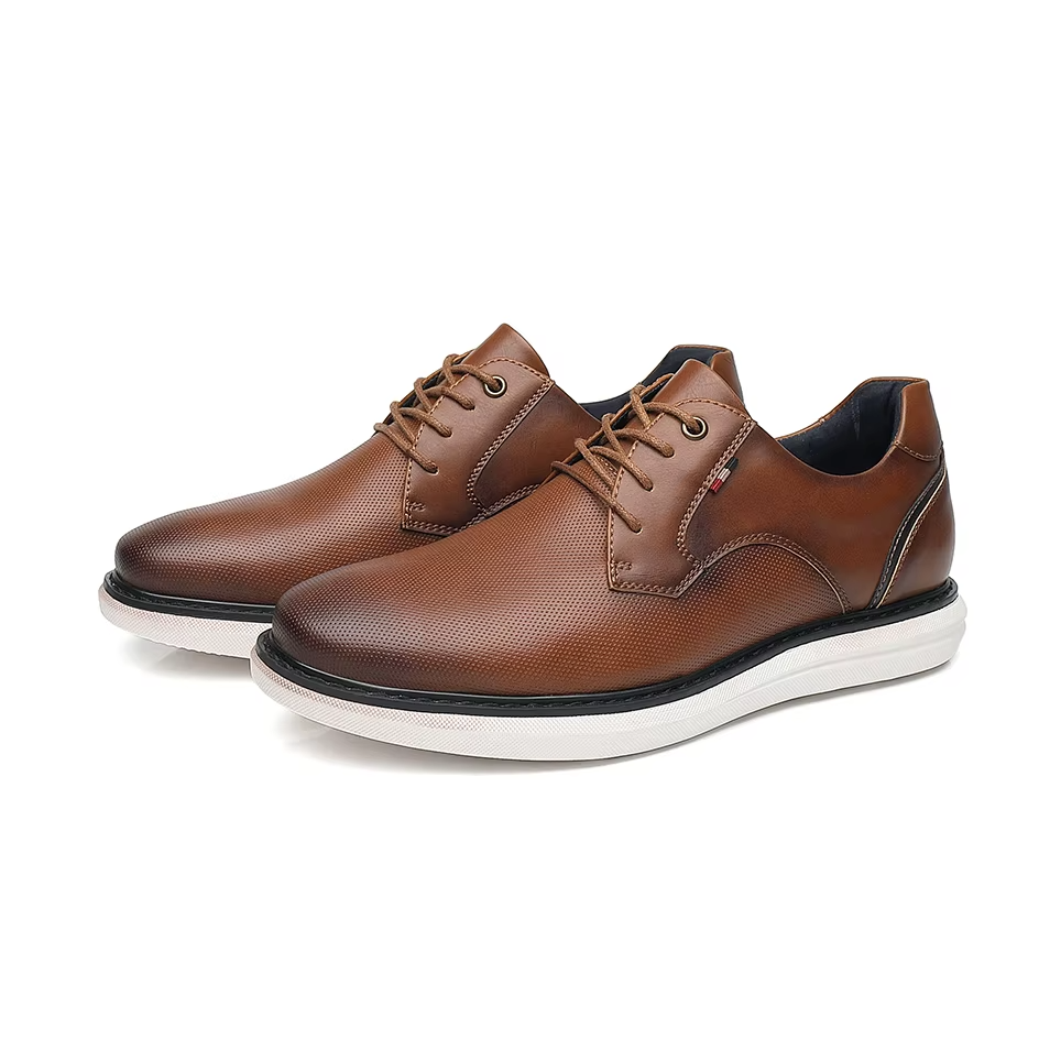 Breathable Leather Oxford Shoes – Classic Lace-Up Men’s Dress Shoes