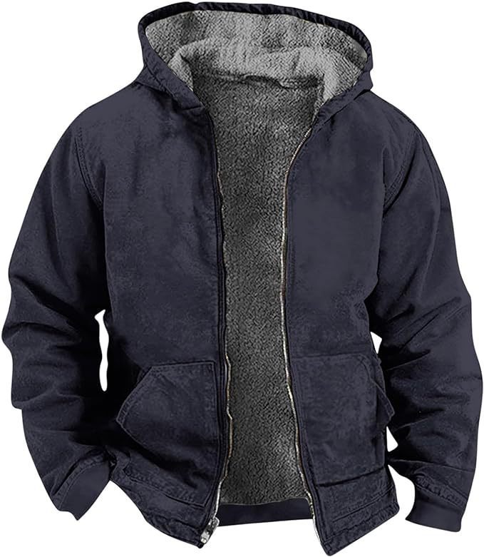 Men’s Fleece-Lined Jacket – Waterproof and Windproof Outdoor Coat