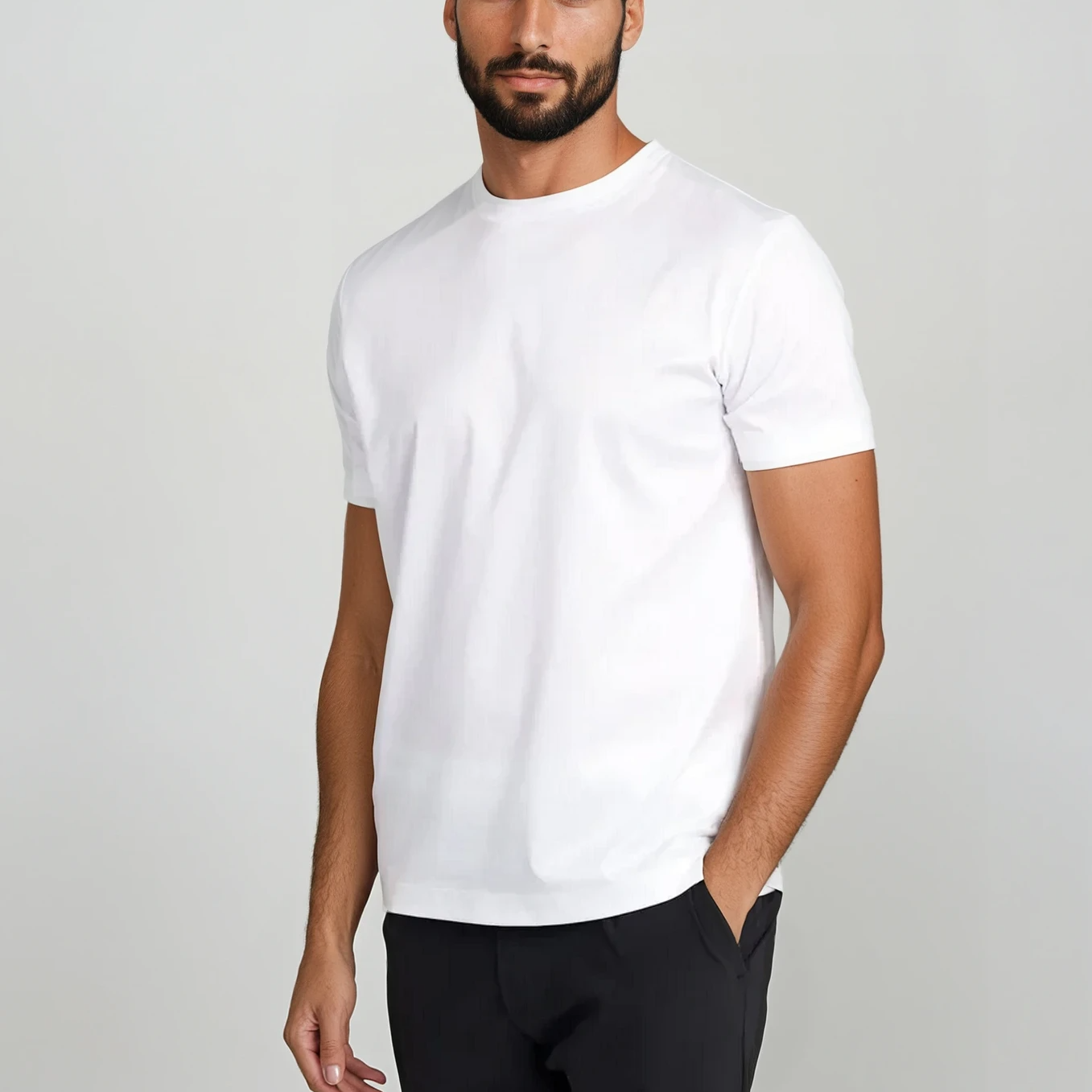 Crystal Men Classic White Tee