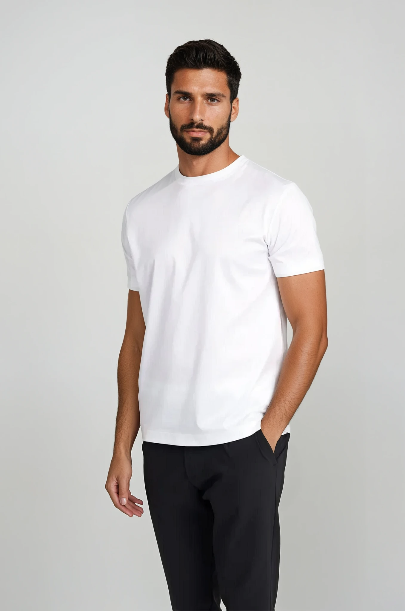 Crystal Men Classic White Tee