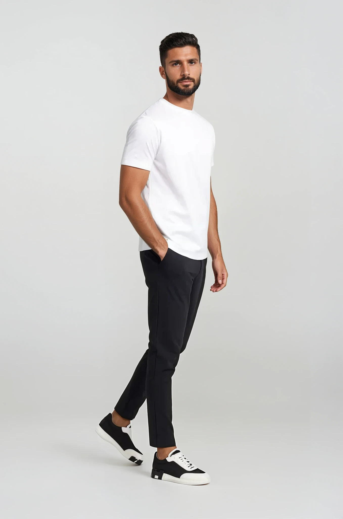 Crystal Men Classic White Tee