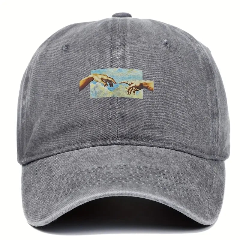 Spraykis | Unisex Vintage Oil Painting Baseball Cap – Adjustable Flag-Themed Embroidered Hat