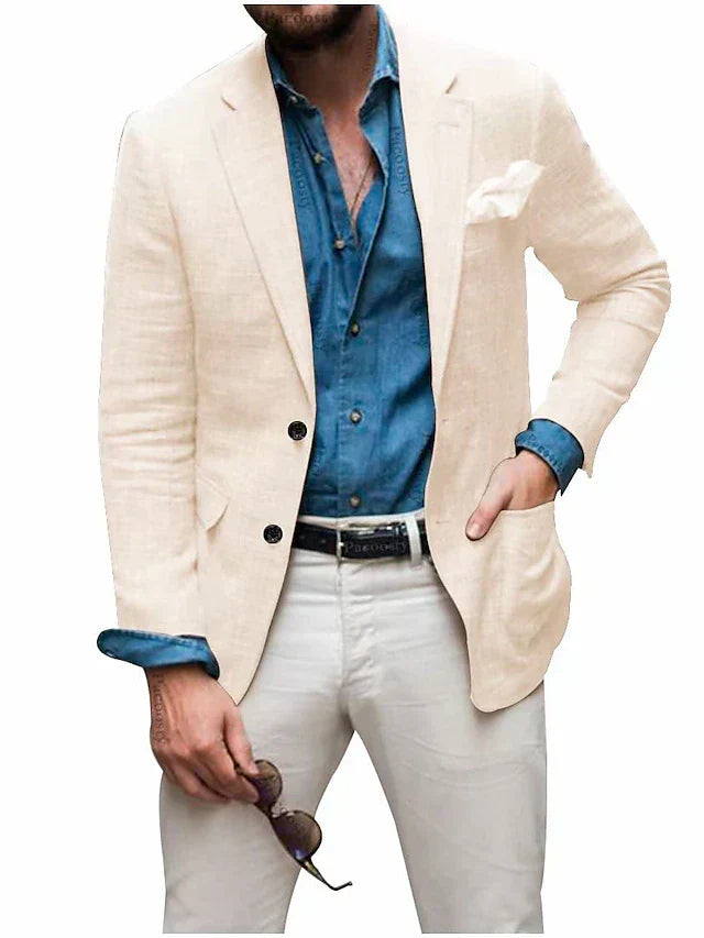 Men’s Luvo Linen Dress Blazer – Casual Lightweight Suit Wear