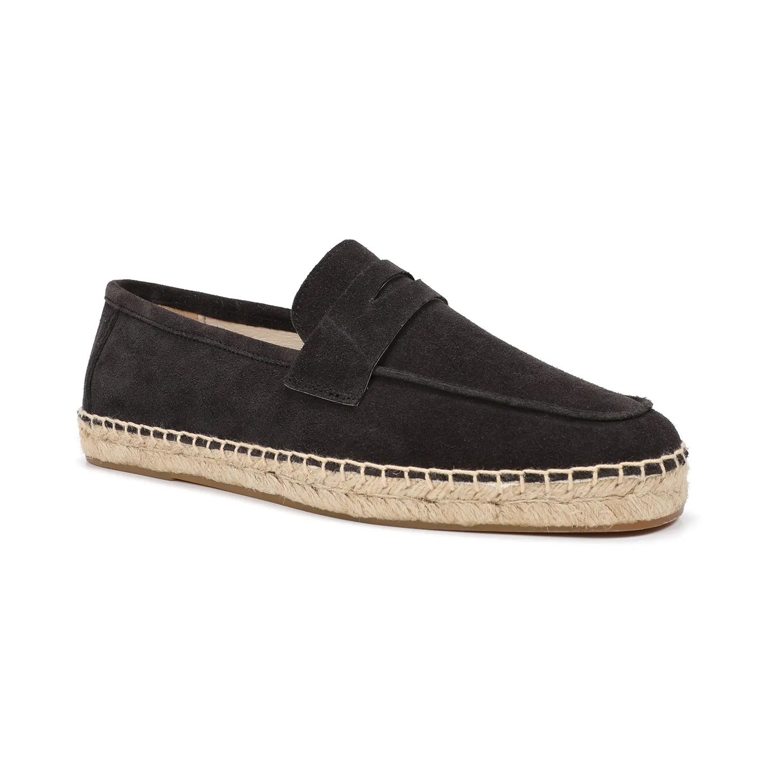 Men’s Suede Espadrille Loafers – Brown Slip-On Shoes in Old Money Style