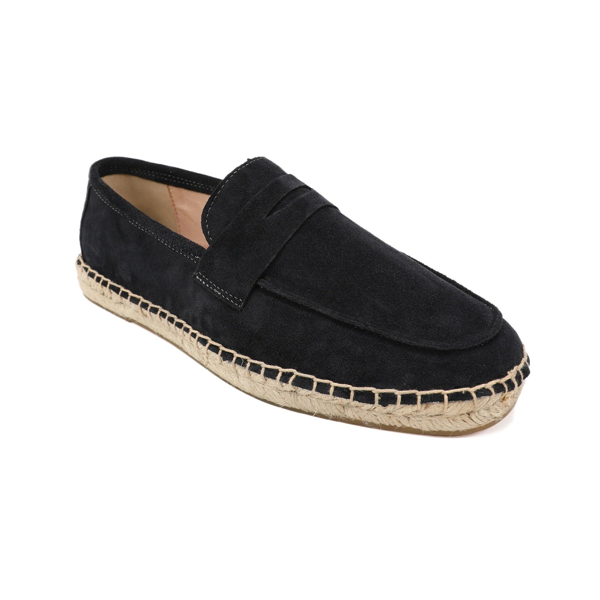 Men’s Suede Espadrille Loafers – Brown Slip-On Shoes in Old Money Style