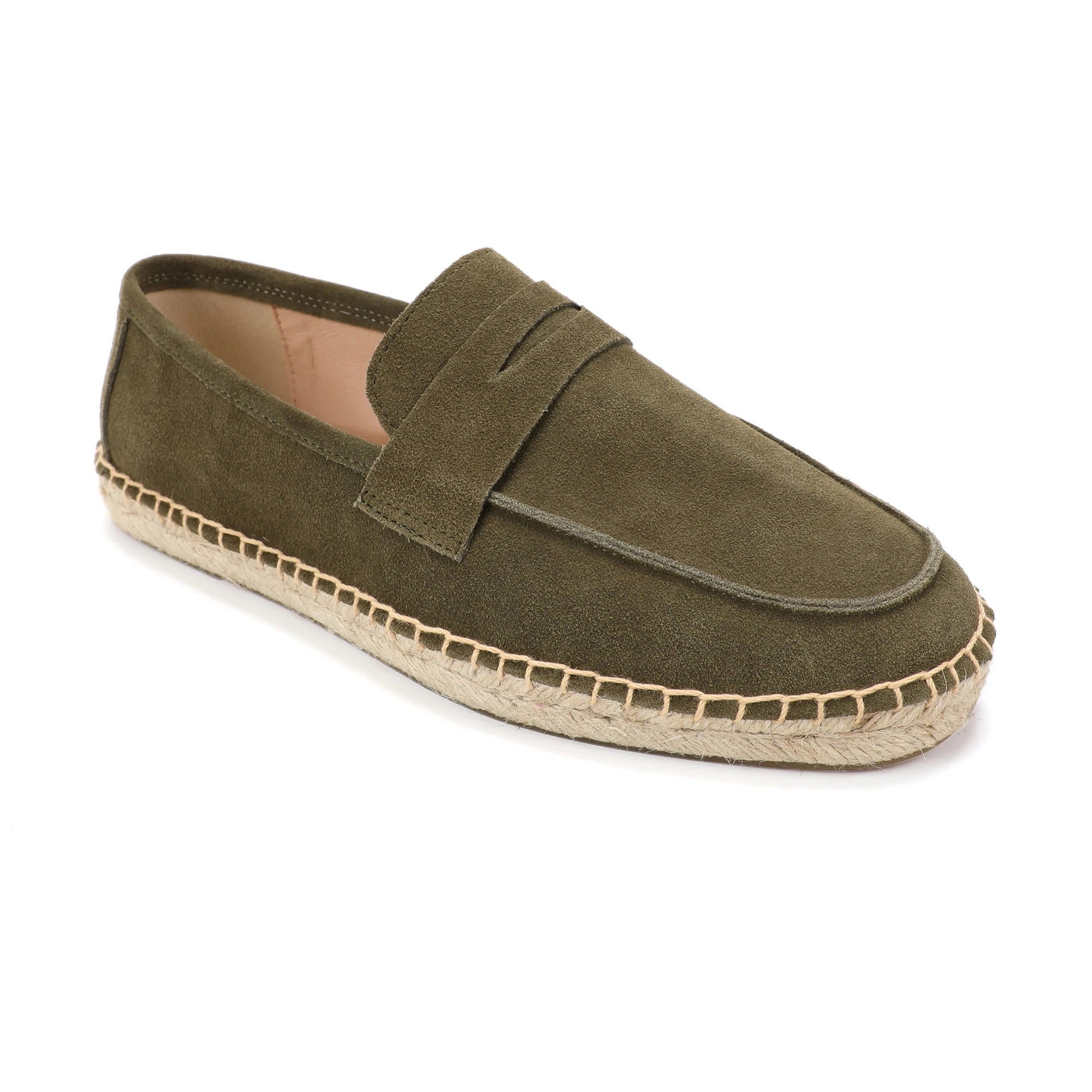 Men’s Suede Espadrille Loafers – Brown Slip-On Shoes in Old Money Style
