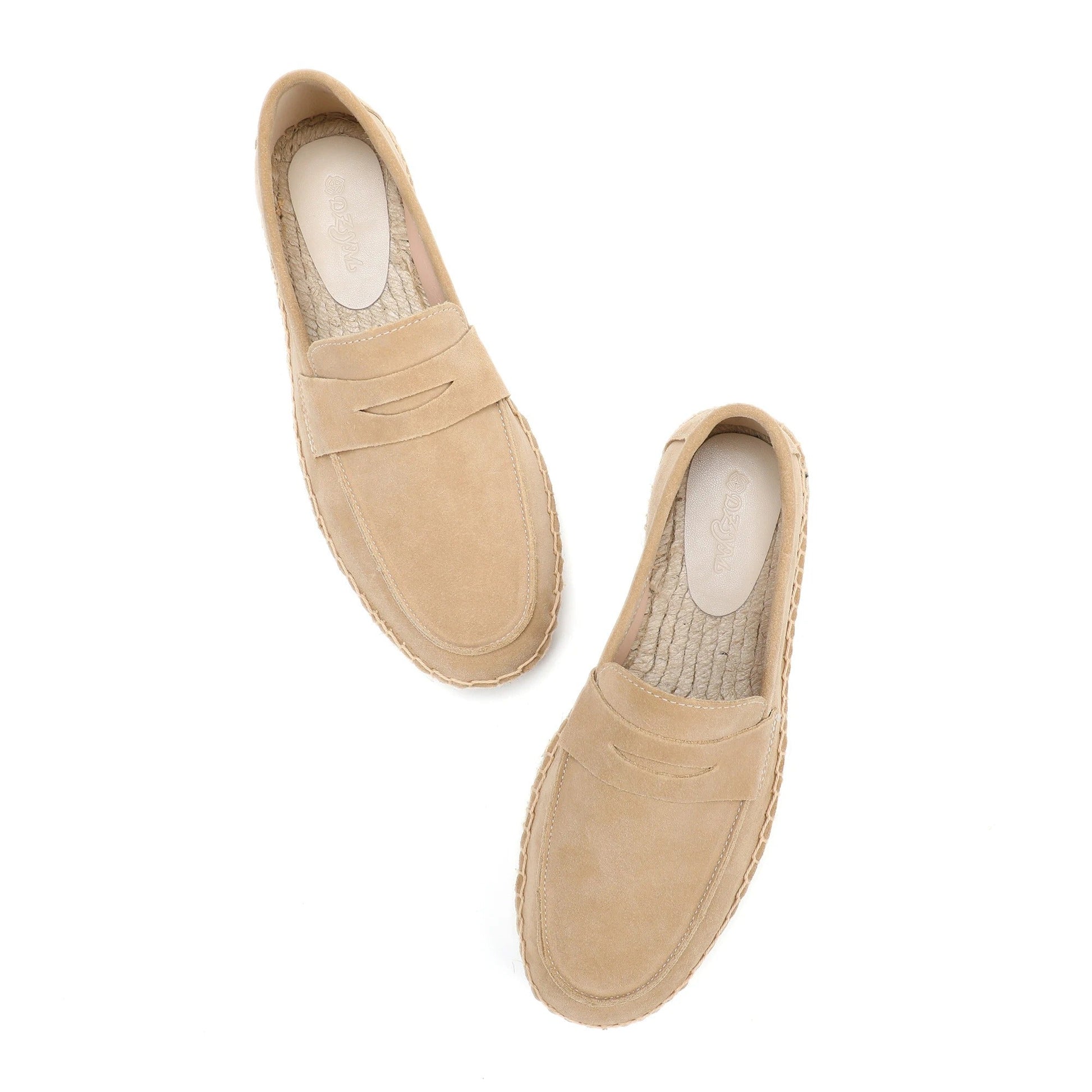Men’s Suede Espadrille Loafers – Brown Slip-On Shoes in Old Money Style