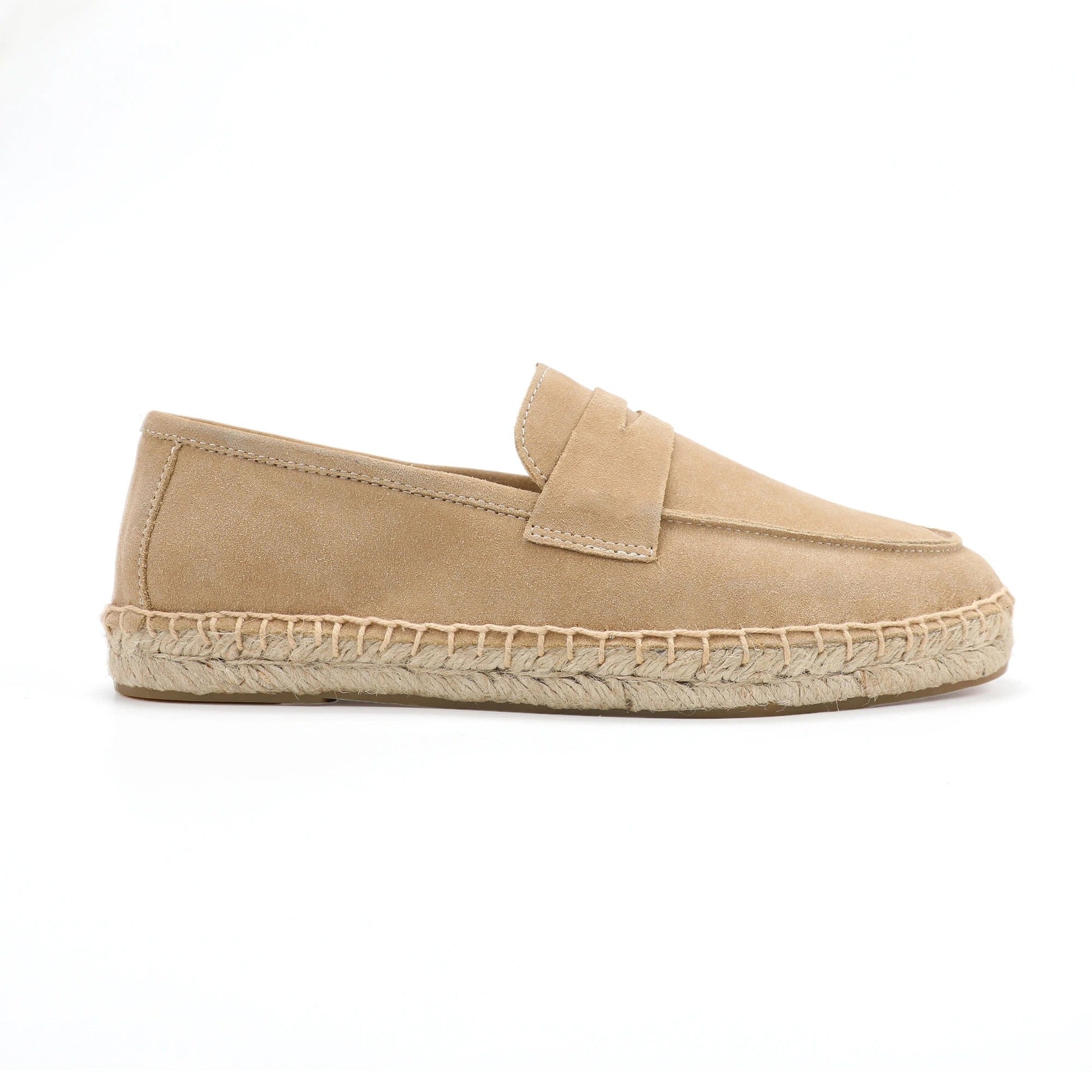 Men’s Suede Espadrille Loafers – Brown Slip-On Shoes in Old Money Style