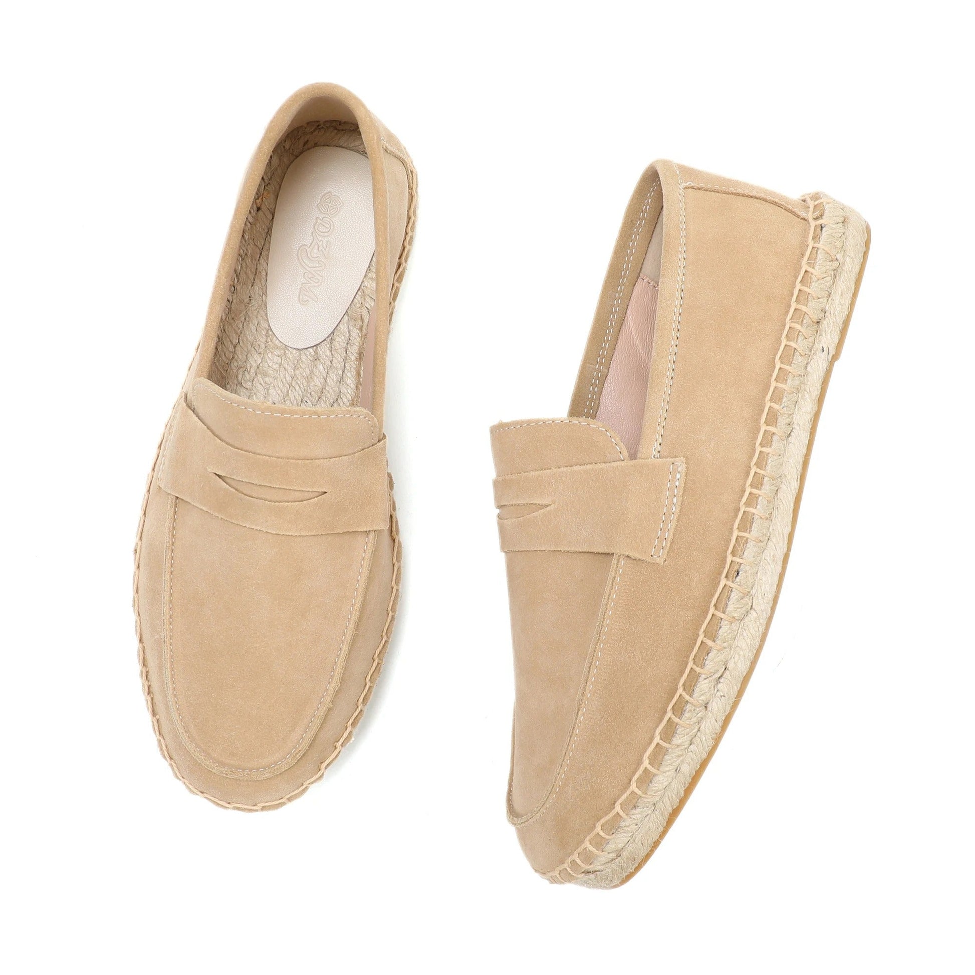 Men’s Suede Espadrille Loafers – Brown Slip-On Shoes in Old Money Style