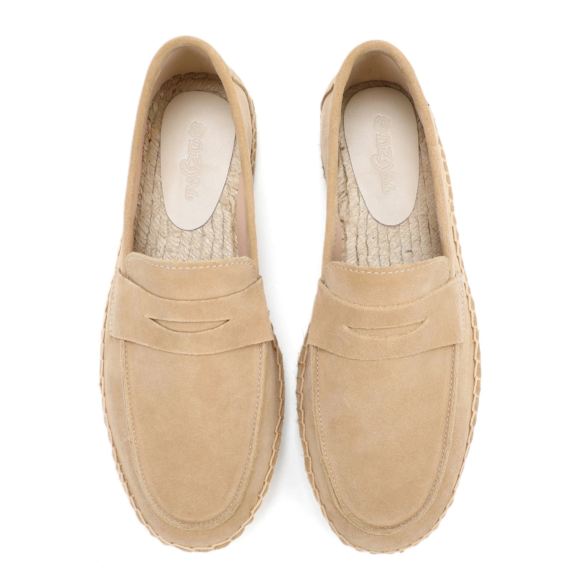 Men’s Suede Espadrille Loafers – Brown Slip-On Shoes in Old Money Style