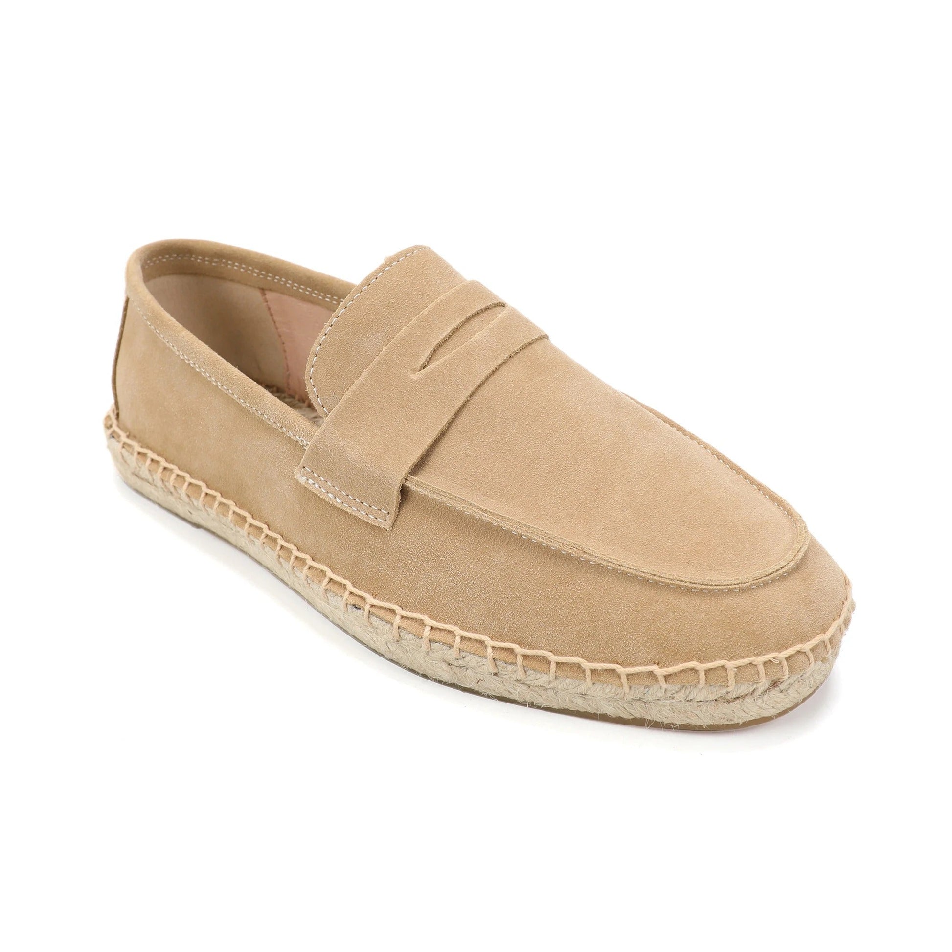 Men’s Suede Espadrille Loafers – Brown Slip-On Shoes in Old Money Style