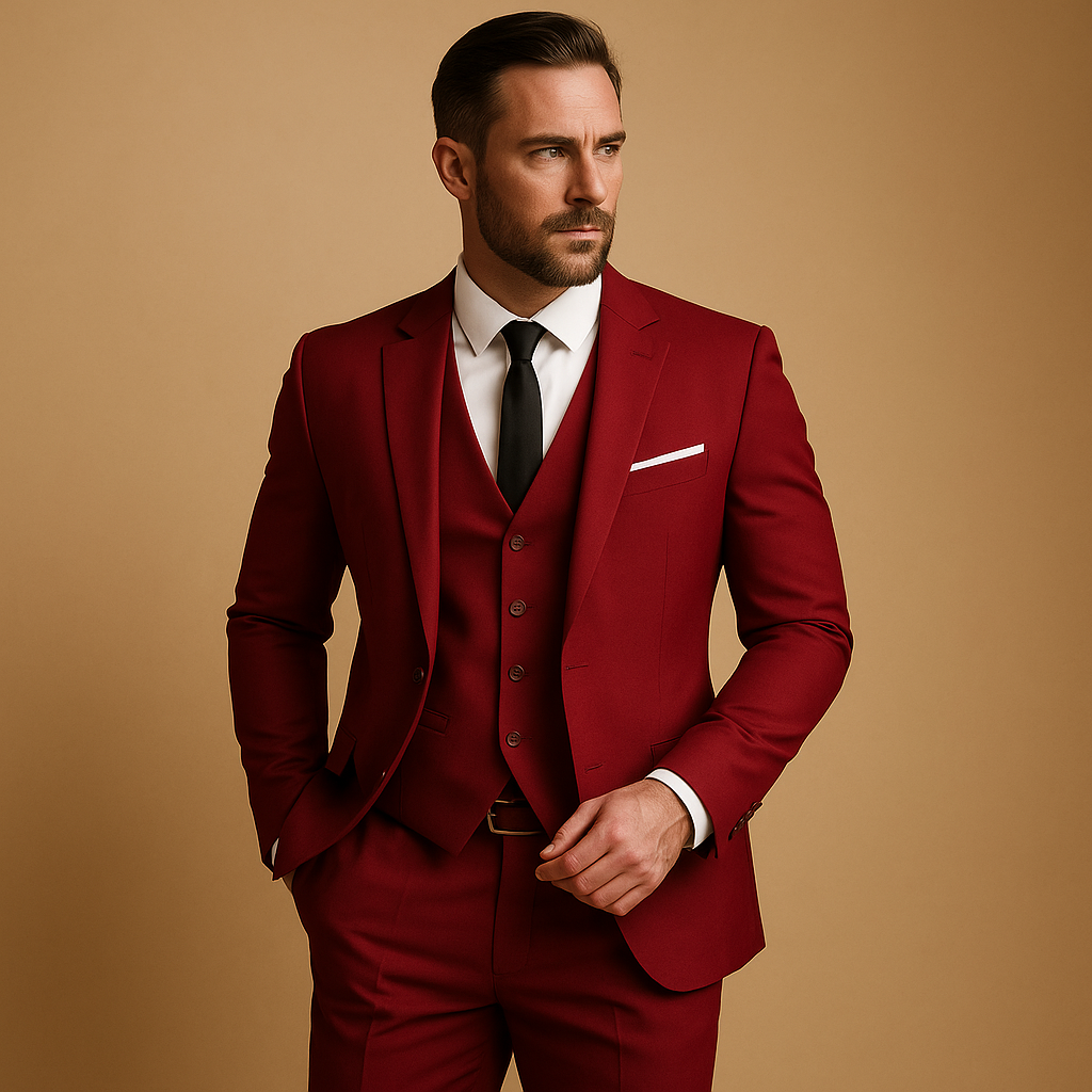 Three-Piece Slim Fit Men’s Suit with Blazer and Trousers | Beaumont