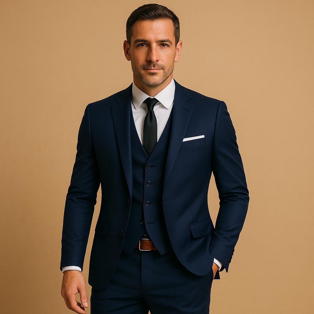 Three-Piece Slim Fit Men’s Suit with Blazer and Trousers | Beaumont