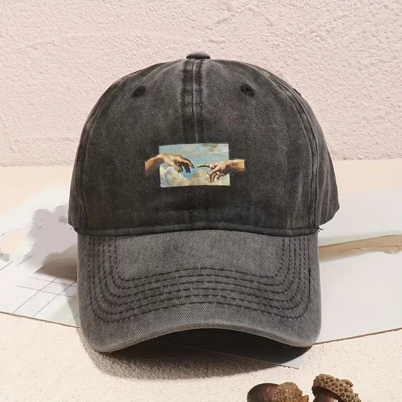 Spraykis | Unisex Vintage Oil Painting Baseball Cap – Adjustable Flag-Themed Embroidered Hat