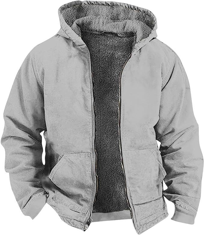 Men’s Fleece-Lined Jacket – Waterproof and Windproof Outdoor Coat