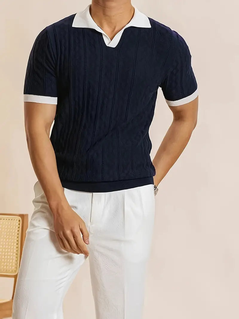 Spraykis | Men's Slim Fit Knit T-Shirt – Breathable Stretch Fabric, Summer Casual Sportswear