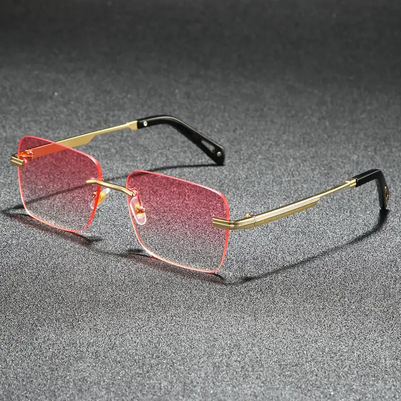 Spraykis | Rimless Square Sunglasses – Tinted Lenses with UV Protection