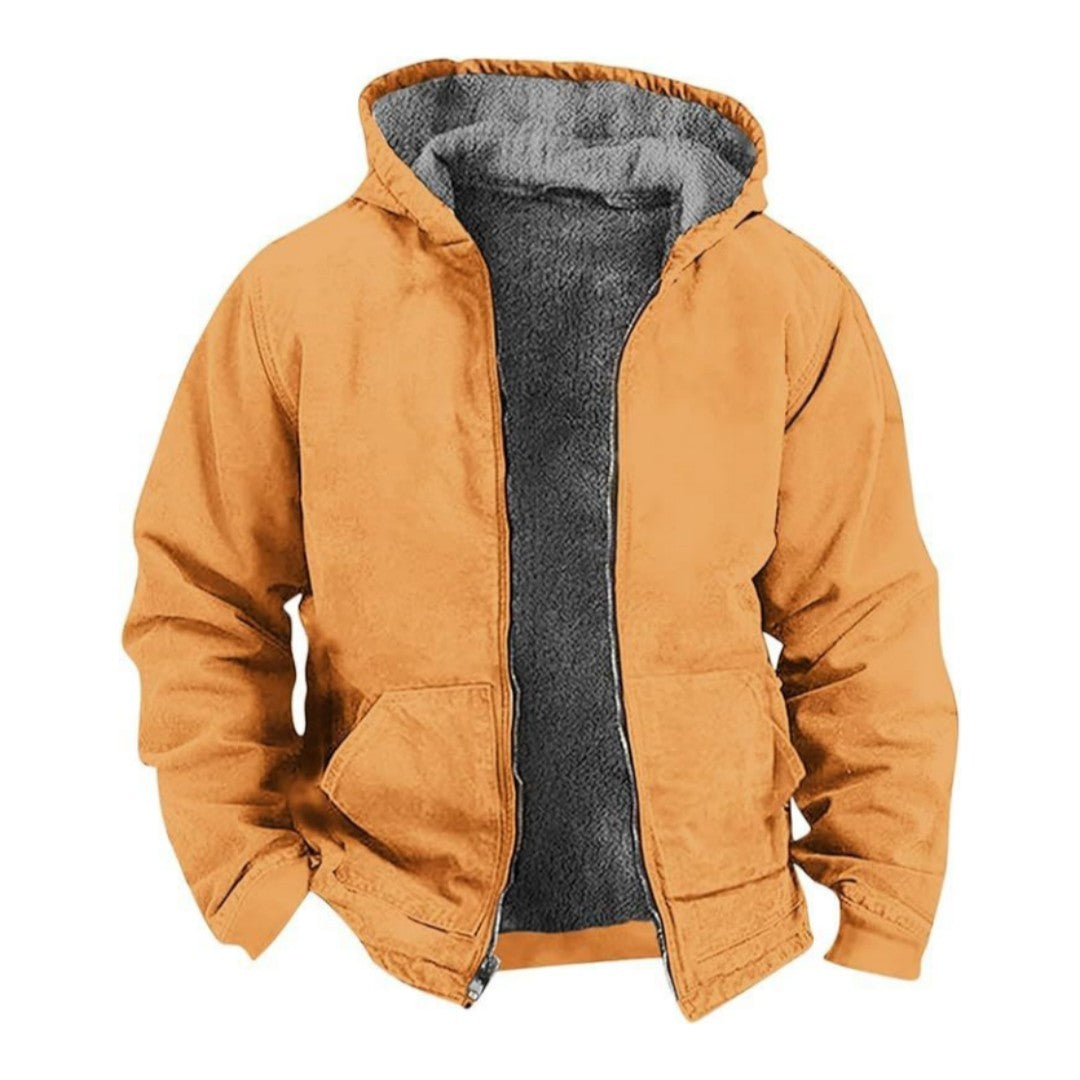 Men’s Fleece-Lined Jacket – Waterproof and Windproof Outdoor Coat
