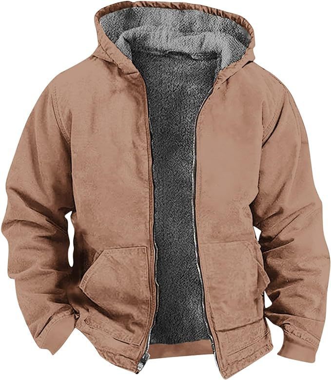 Men’s Fleece-Lined Jacket – Waterproof and Windproof Outdoor Coat