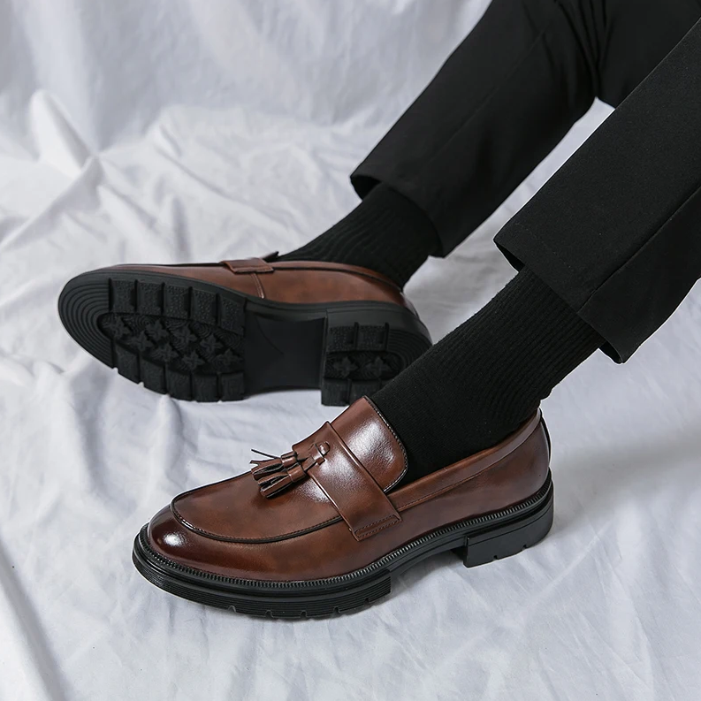 Tasslo Men Slip On Genuine Leather Loafers