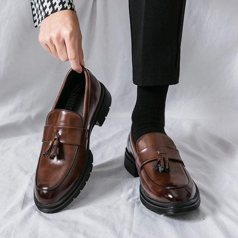 Tasslo Men Slip On Genuine Leather Loafers